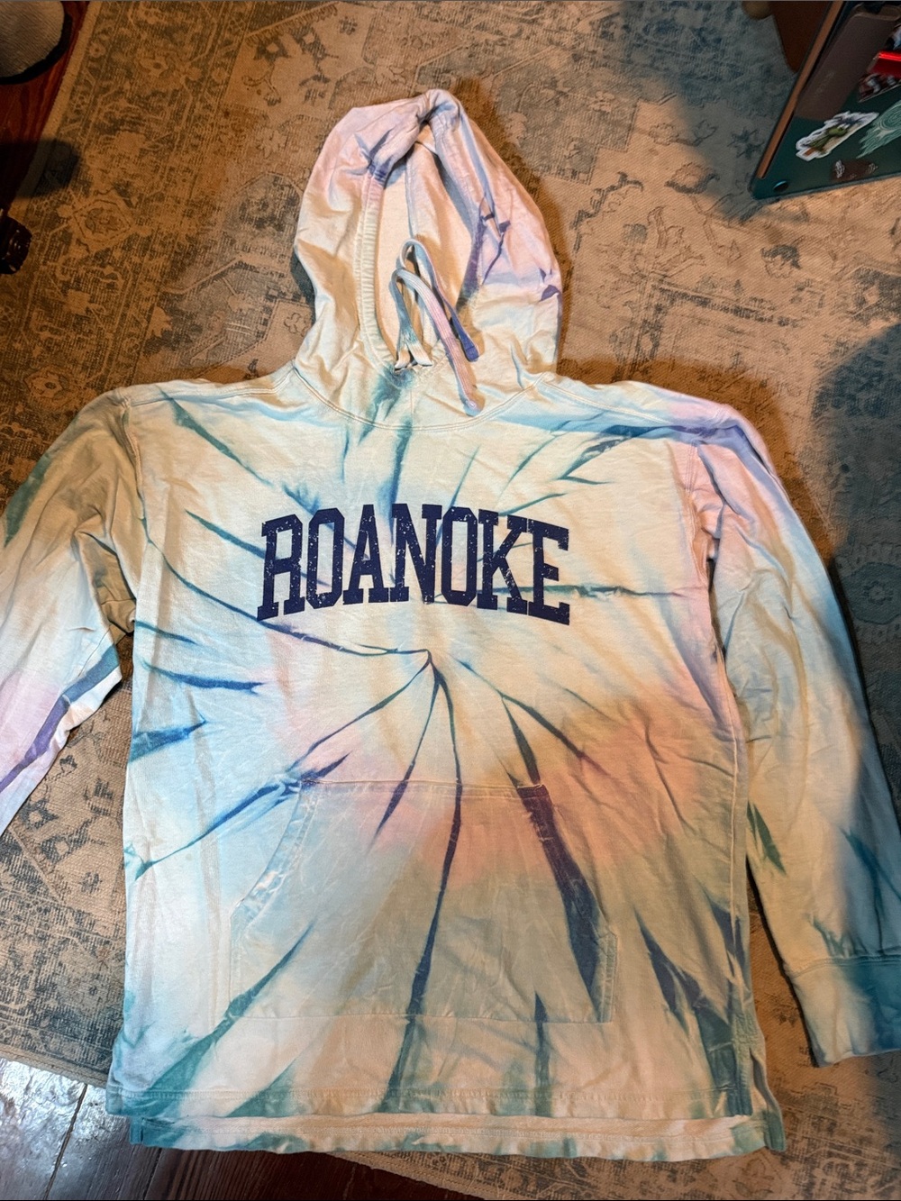 Outback Red Roanoke Tie-Dye Hoodie in Pastel Blue & Purple